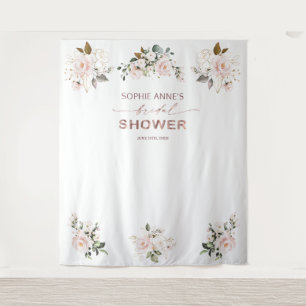 Rosa Errötungs-Blumen-Roségoldene Hochzeitsdusche- Wandteppich