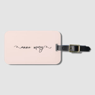 Rosa Errötungs-Girly-Name-Monogramm-Trendy-Geschen Gepäckanhänger