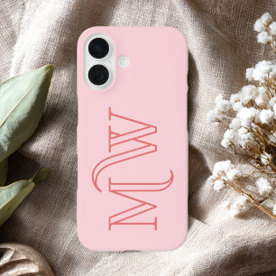 Rosa Errötungs Große Anfangsbuchstaben Monogramm E iPhone 16 Hülle