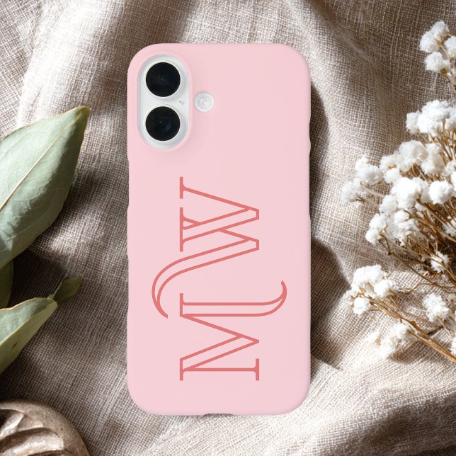 Rosa Errötungs Große Anfangsbuchstaben Monogramm E iPhone 16 Hülle (Von Creator hochgeladen)