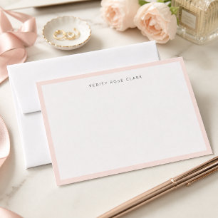 Rosa Errötungs Notizkarte Minimale feminine Noti Mitteilungskarte