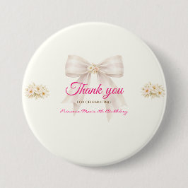 Rosa Errötungs-Schleifen-Prinzessin-Band-Dankeschö Button