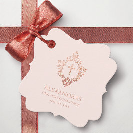 Rosa Erstkommune Girl Rose Wappen Geschenkanhänger