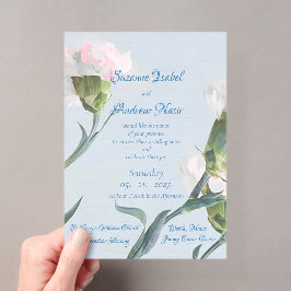 Rosa Essenz Mattierte Akryllische Hochzeitseinladu Acryleinladungen