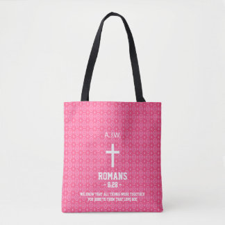 Rosa Ethnic Muster Bibel Kapitel Verse Christlich Tasche