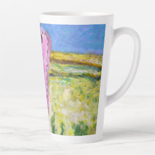 Rosa Etikett Milchtasse