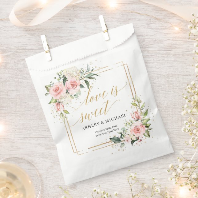 Rosa Eukalyptus-Goldrahmen Bridal Geschenktütchen (Ausgeschnitten)