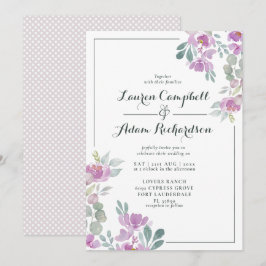 Rosa Eukalyptus-Grüne Wedding Invi Einladung