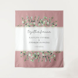 Rosa Eukalyptus-Hochzeit für immer Wandteppich