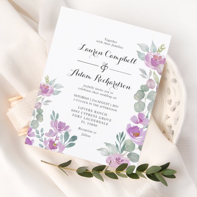 Rosa Eukalyptus Wedding Einladung (Von Creator hochgeladen)