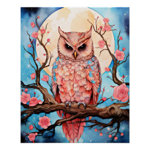 Rosa Eule, Vollmond Poster