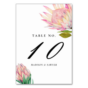 Rosa Exotische Blume Hochzeit Tischnummer