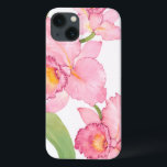 Rosa exotische Watercolor-Blumen iPhone 13 Hülle<br><div class="desc">Rosa exotischer Watercolor-Blumen Künstler: Tim OToole</div>