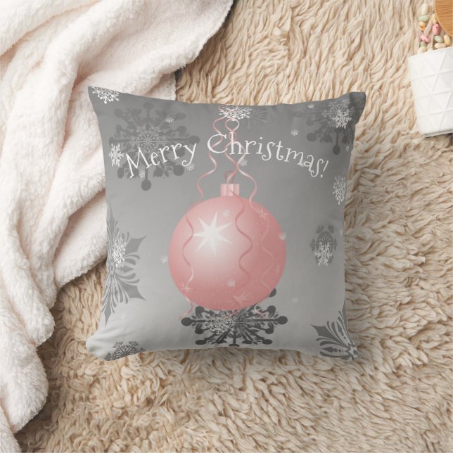 Rosa Extravagantes Weihnachtsschmuckstück Kissen (Decke)