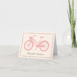 Rosa Fahrrad gefaltete Mitteilungskarten