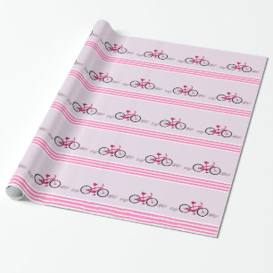 Rosa Fahrrad mit rosa Schleife Geschenkpapier