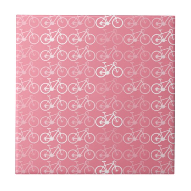 rosa Fahrradmuster Fliese (Vorderseite)
