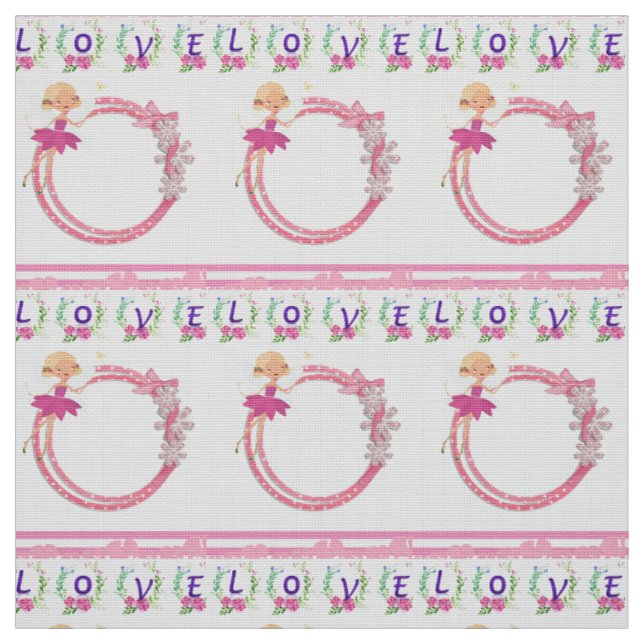 Rosa Fairy Liebe Herz Blumenstoffe Stoff (Muster)