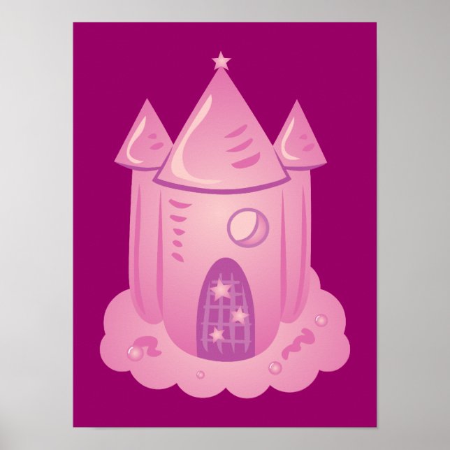 Rosa Fairytale Burg Poster (Vorne)