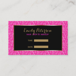 Rosa Fake Glitzer Gold Akzente Visitenkarte
