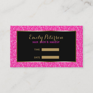 Rosa Fake Glitzer Gold Akzente Visitenkarte