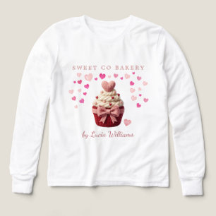 Rosa falsche Häkel-Cupcake-Bäckerei-Shirt