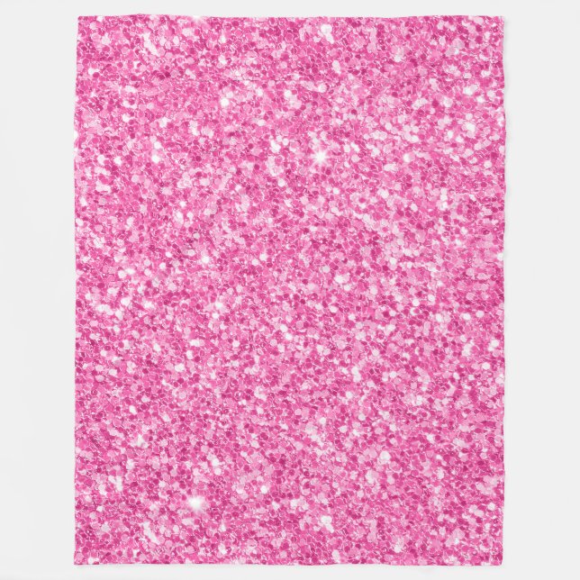 Rosa falscher Glitter Fleecedecke (Vorderseite)