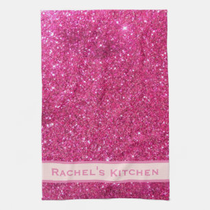 Rosa falscher Glitter mädchenhaft schicker Küchenh Geschirrtuch