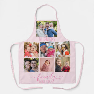 Rosa Familie Ist Alles Zitat 7 Foto-Collage   Schürze