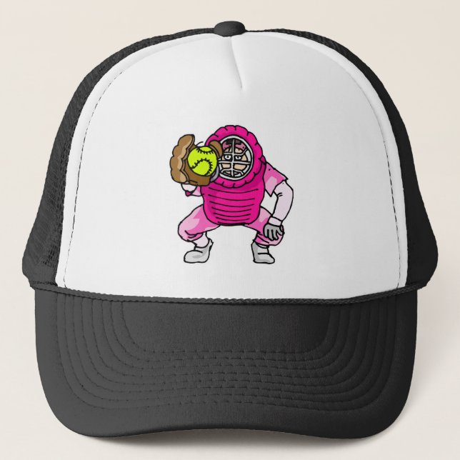 Rosa Fänger Truckerkappe (Vorderseite)