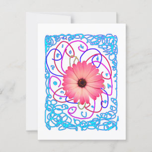 Rosa fantastische Blume Postkarte
