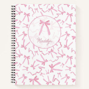 Rosa Farbbandmuster personalisiert Notizbuch