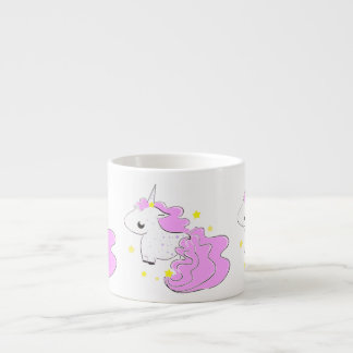 Rosa FarbCartoon Unicorns mit der Sternbaby-Tasse Espressotasse