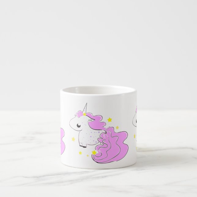 Rosa FarbCartoon Unicorns mit der Sternbaby-Tasse Espressotasse (Vorderseite)