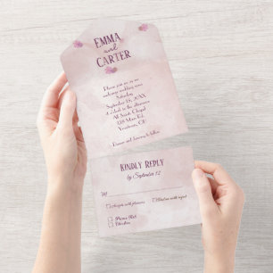 Rosa Farbe Abstrakt All In One Einladung