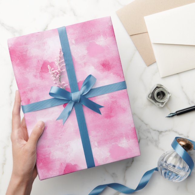 Rosa Farbe Abstrakt Geschenkpapier (Schenken)
