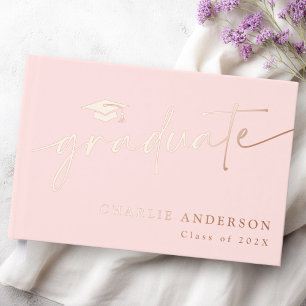 Rosa Farbe des Graduiertenkopfes für elegante Absc Gästebuch