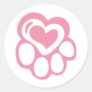 Rosa Farbe Druck mit Liebe Runder Aufkleber