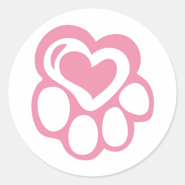 Rosa Farbe Druck mit Liebe Runder Aufkleber (Vorderseite)