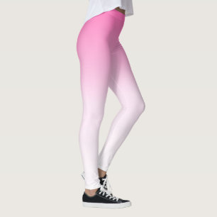 Rosa Farbe in Weiß Leggings