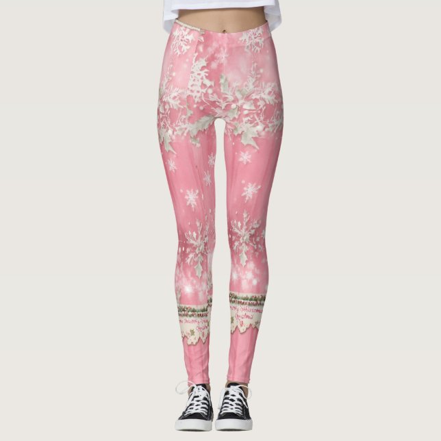 Rosa Farbe Leggings (Vorderseite)