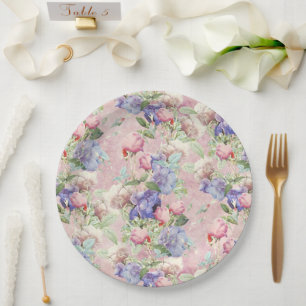 Rosa Farbe Vintag Pappteller