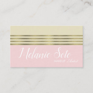 Rosa-farbene Kunstgold-Linien-Colorblock-Rouge-Sal Visitenkarte