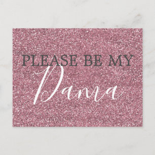 Rosa-farbene Pseudo-Glitter-Dama-Quinceanera-Einla Einladungspostkarte