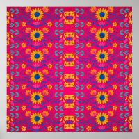 Rosa farbenfrohe mexikanische Folklorekunst Muster