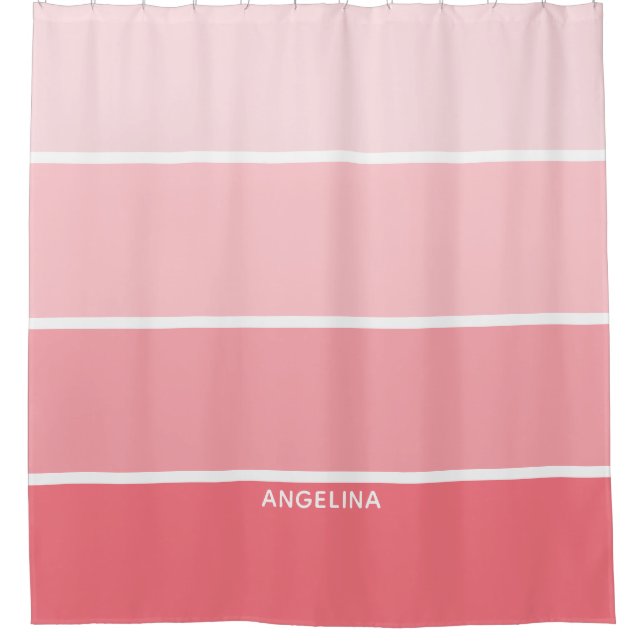 Rosa Farbige Paint Chips mit Individuelle Name Duschvorhang (Vorderseite)