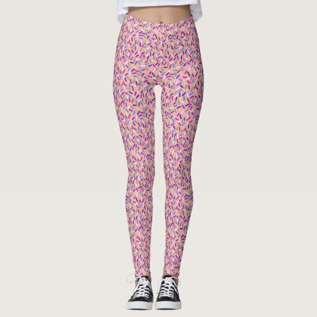 Rosa Farbige Süßigkeiten Leggings (Vorderseite)