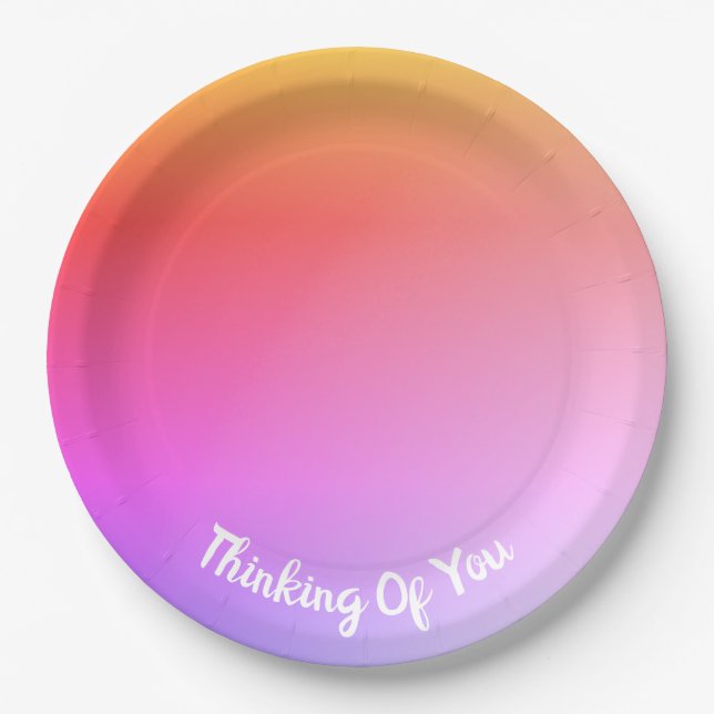 Rosa farbiger Regenbogen Pappteller (Vorderseite)