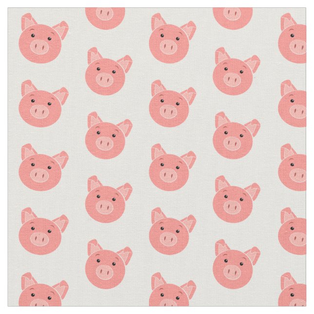 rosa Farbstoffe mit Niedlichem Schweinepattern Stoff (Nahaufnahme)
