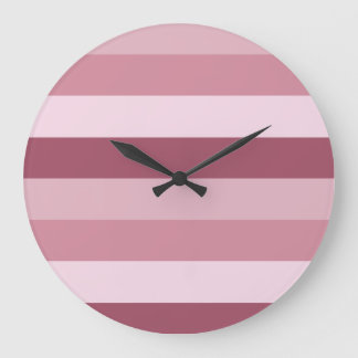Rosa Farbtöne Streifen Design Große Wanduhr